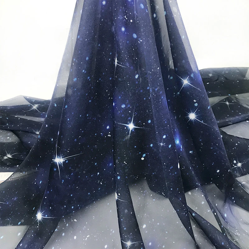 3D Printing On Fabric - 3D-Druck Galaxy Sternmuster Chiffon Tüll Design
