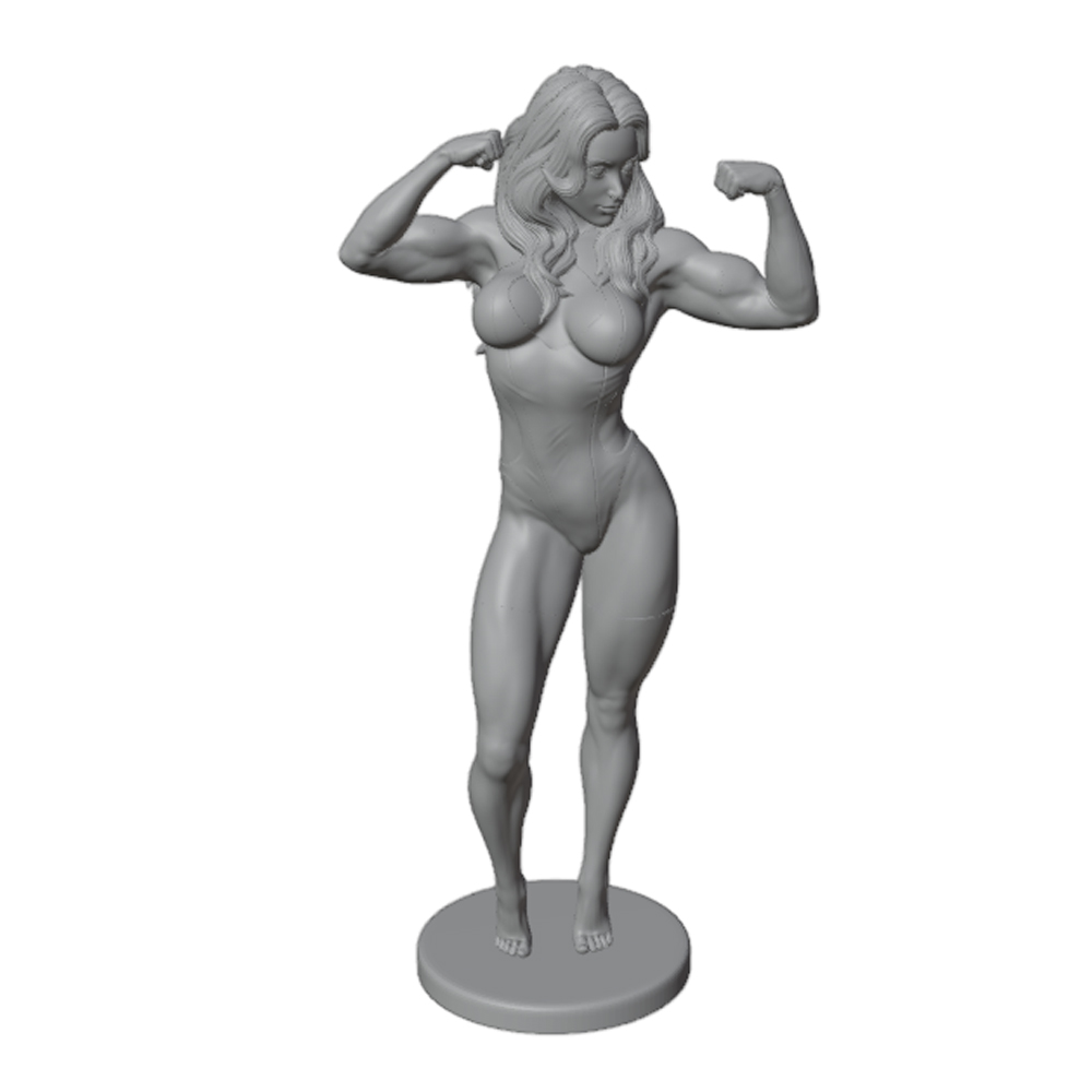 3D Printing Instructor - Sexy Fitnessfrau mit langen Haaren, weibliche