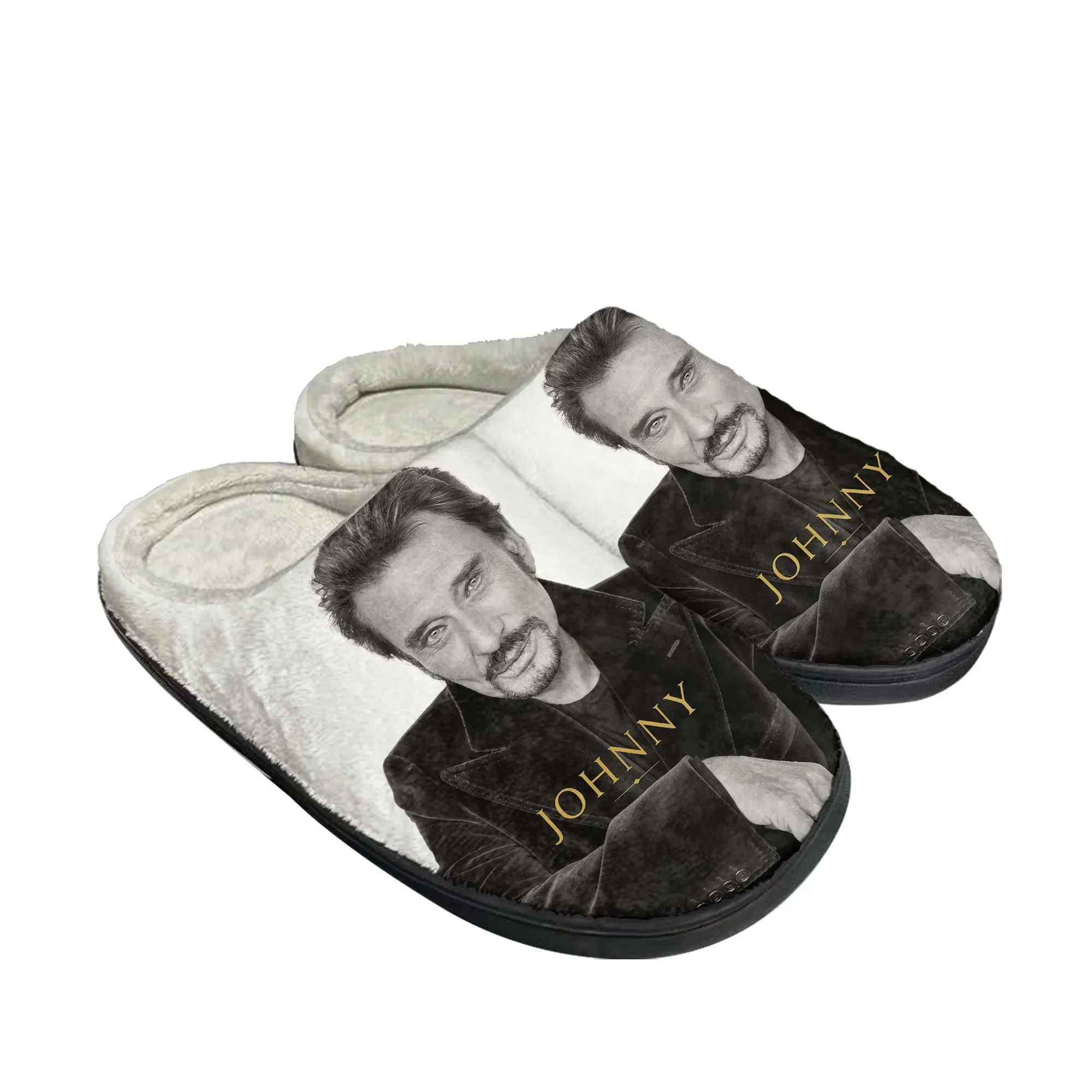 3D Printing Custom - Johnny Hallyday Rock-Sänger Baumwoll-Hausschuhe für Damen