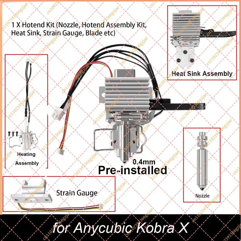 3D Printer Hotend Kit - 0,4mm Vormontiertes Hotend-Kit für Anycubic Kobra