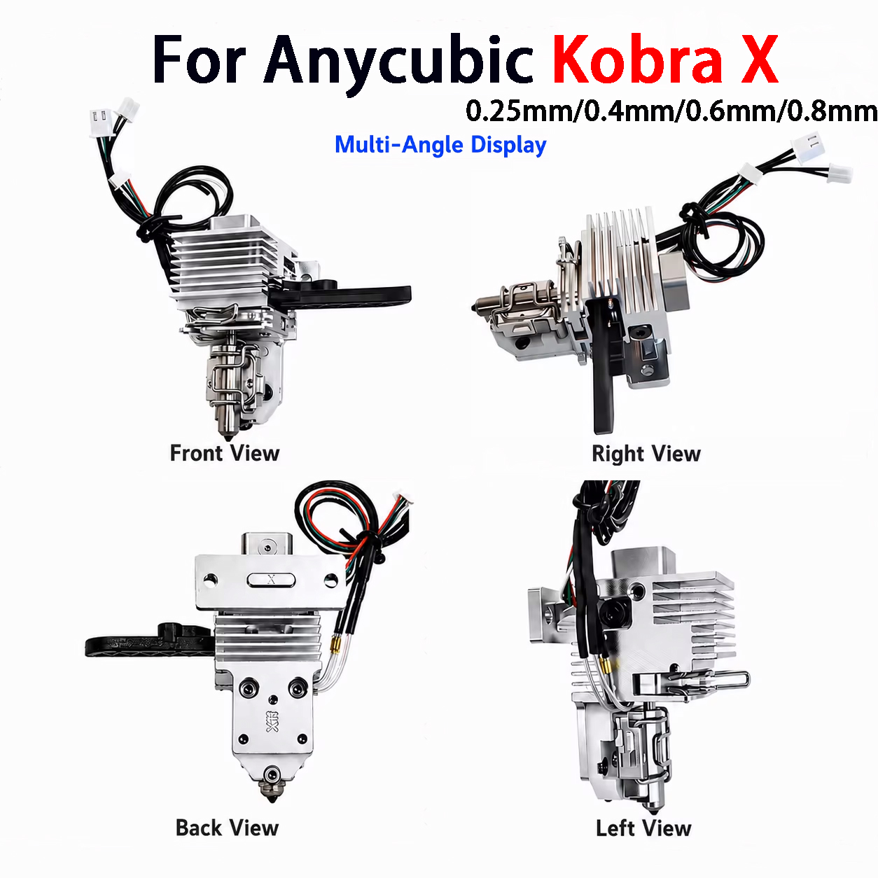 3D Printer Hotend Kit - 0,25 0,4 0,6 0,8mm Hot-End-Kit Keramik-Zirkonia-Kühlkörper
