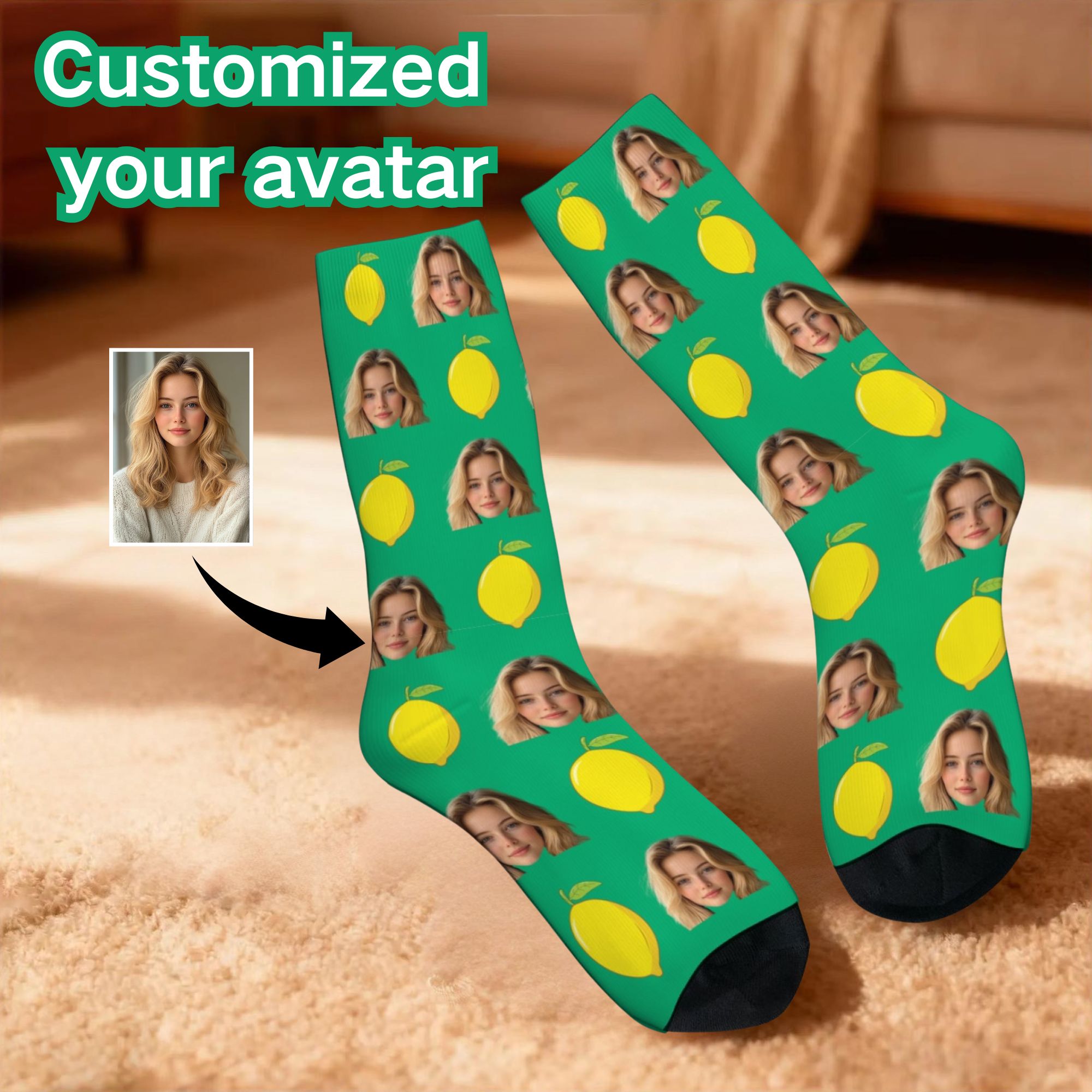 3D Printing Custom - Lustige personalisierte Socken mit Gesichtsfoto und
