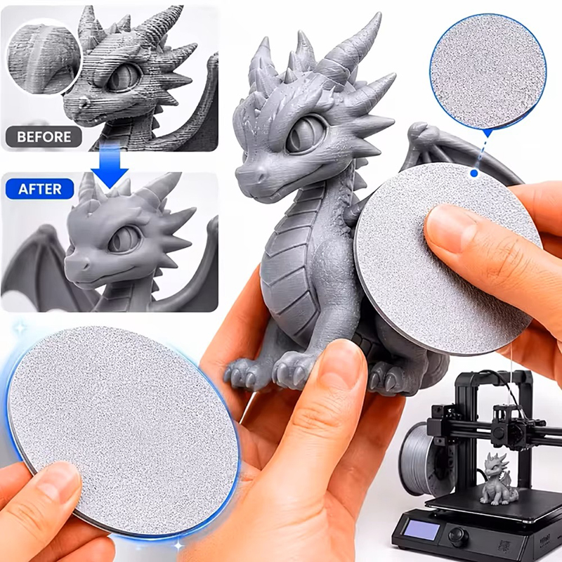 3D Printing Model Free - 3D-Druck-Harz-Polierscheibe, PLA-Schichtlinien-Entfernungswerkzeug, 180er Körnung für Modell-Feinbearbeitung,