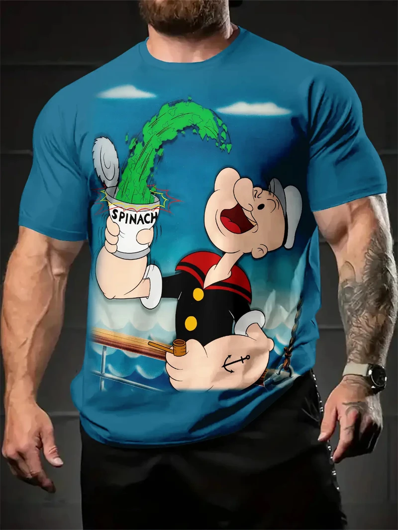 3D Printing On Fabric - Herren-T-Shirt mit Popeye The Sailor Man-Aufdruck,