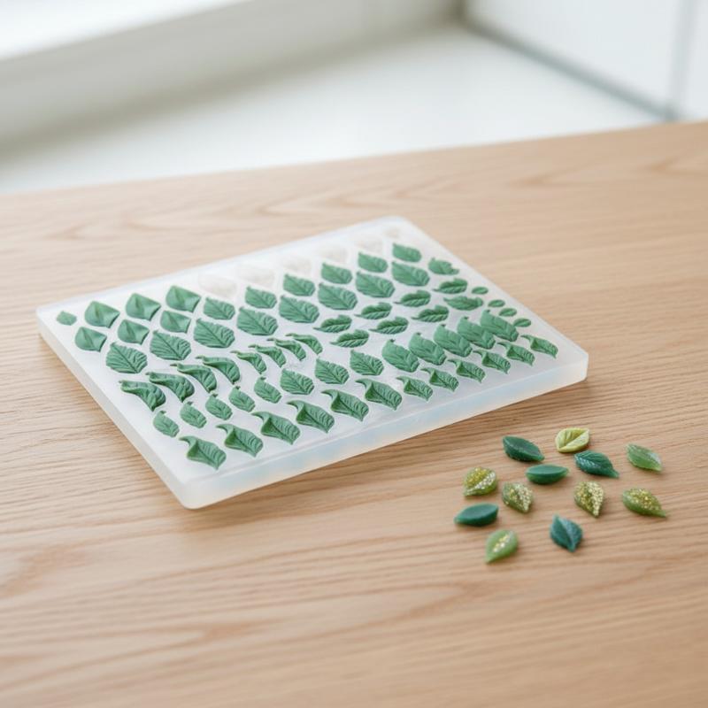 3D Printing Earrings - Miniatur-Blatt-Silikonform 3D-Prägewerkzeug Kleine Blatt-Schmuckform für Polymer