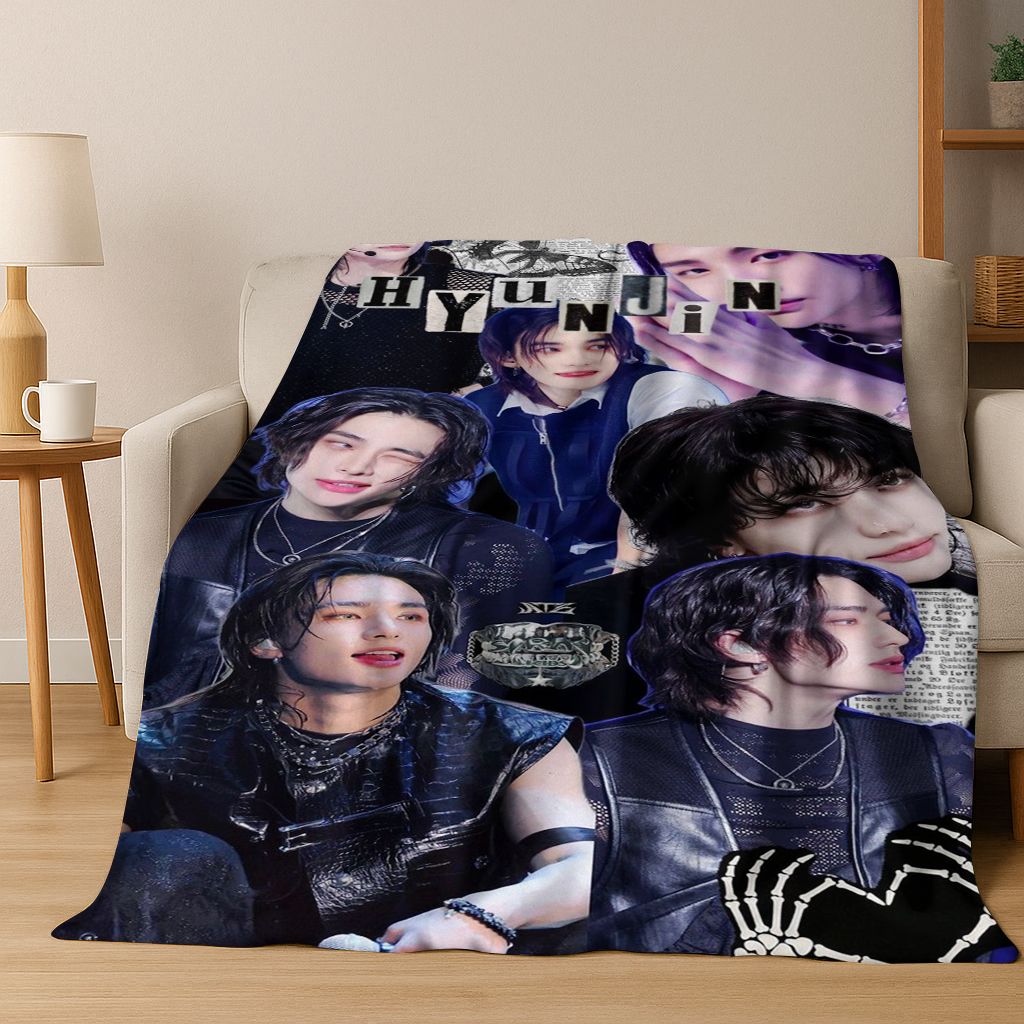 3D Printing Solo - 3D Hyunjin Solo KPOP Sänger Flanelldecke,
