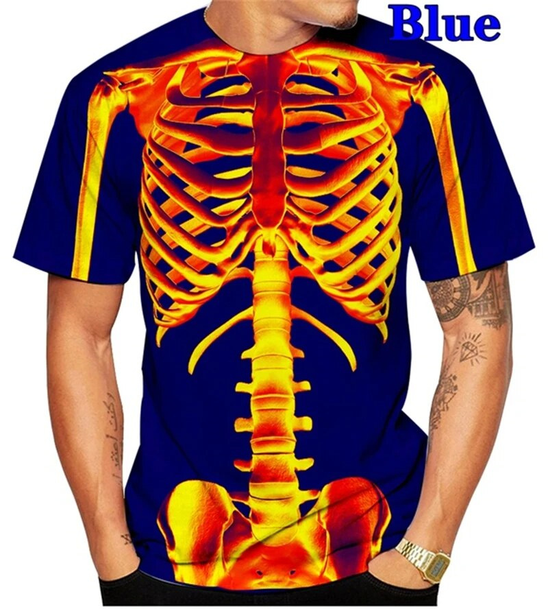 3D Printing X Ray - Horror Schädel Skelett Grafik T-Shirt für