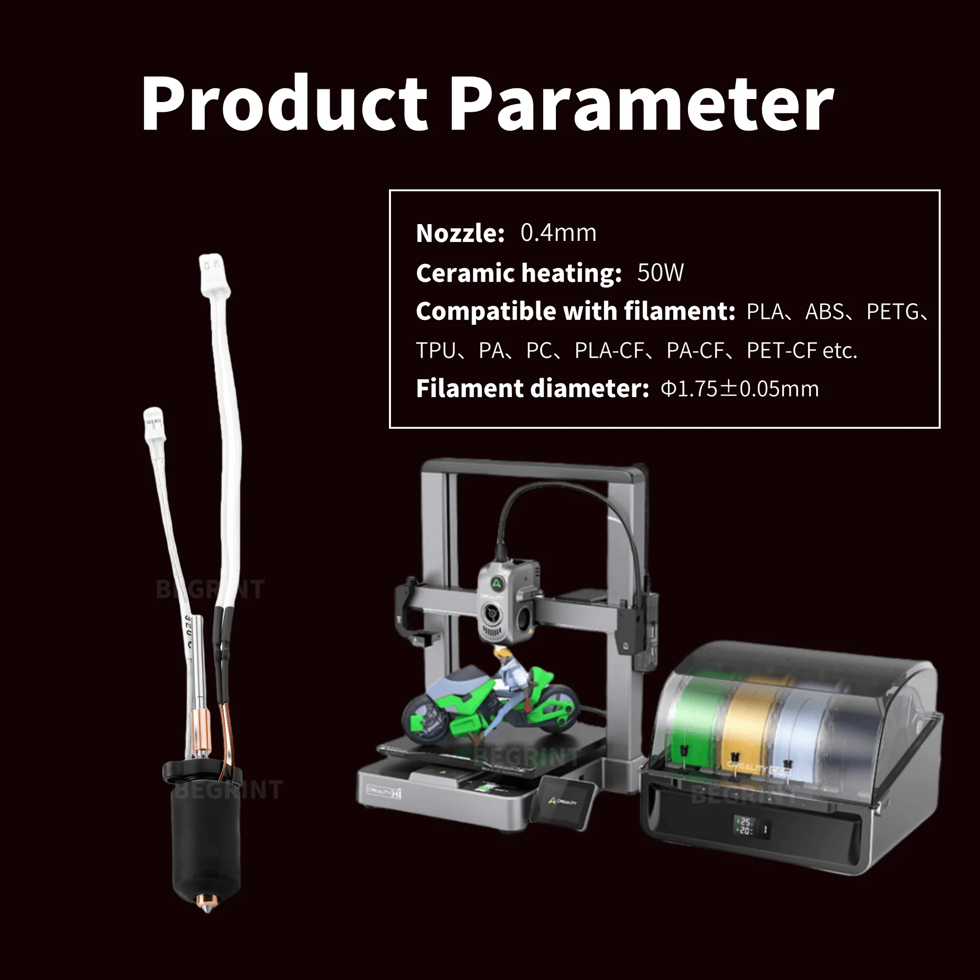 Hochtemperatur-Keramik-Heizung – 3D Printer Hotend Kit Bewertung und Preis
